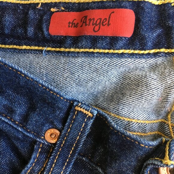 AG ADRIANO GOLDSCHMIED Dark Wash THE ANGEL 5 Pocket Slight Flare Leg Jeans - Picture 2 of 10